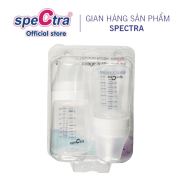 Bộ 2 bình trữ sữa mẹ cổ rộng 160ml Spectra - kèm nắp đậy Núm Ti Hàn Quốc