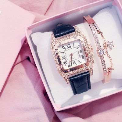 （A Decent035）นาฬิกาผู้หญิง StarryBracelet SetLadies Casualpandwristwatch นาฬิกาผู้หญิง Zegarek Damski