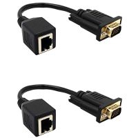 2X VGA to RJ45 Adapter Network Cable to VGA Network Cable Connector Monitor to Network Cable Connector VGA Extender