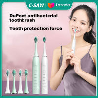 C-SAW Sonic Electric Toothbrush USB Charging IPX7 Waterproof 5 Brushing Modes Automatic Toothbrush Teeth Tooth Brushes Replacement Heads Set Xaomi