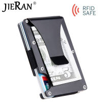 New Slim Credit Card Holder Aluminium ID Card Holder Man Mini Wallet with RFID Anti-theft Protection Metal Money Clip Card Case