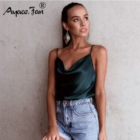 [A LIKE] Sexy Camis Tanks 2021 SpringNew V-Neck Sleeveless Solid Spaghetti Strap TopSlim LadyTops Tee 3XL