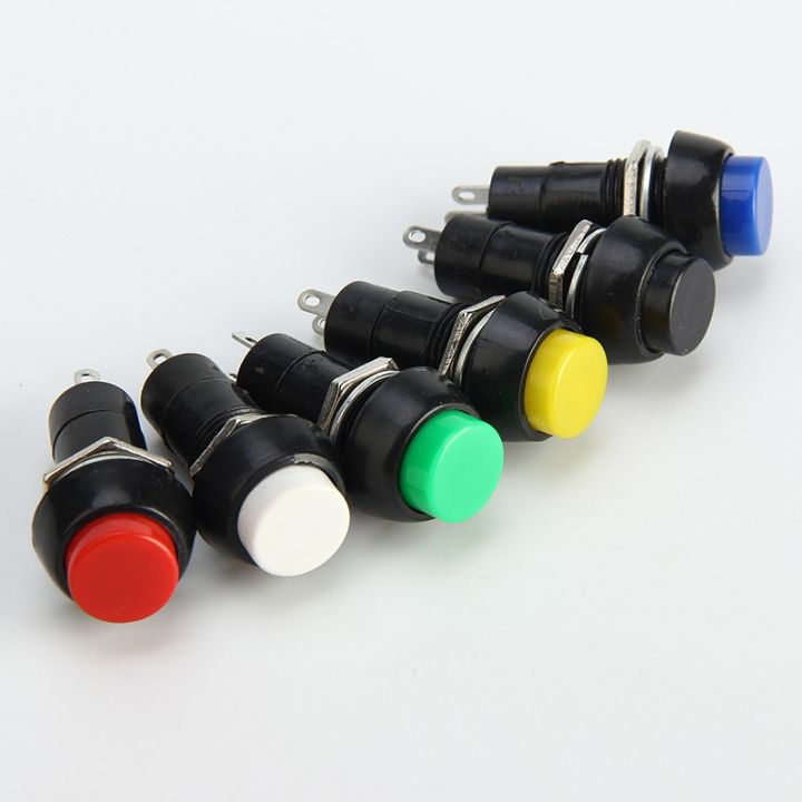 100pcs-pbs-11a-pbs-11b-12mm-self-locking-self-reset-plastic-round-push-button-switch-3a-250v-ac-2pin-6-color