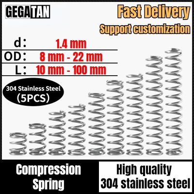 Wire Diameter 1.4 mm Compressed Spring 304 Stainless Steel Spot Outer Diameter 8-22mm Pressure Spring Return Spring Custom Made Electrical Connectors