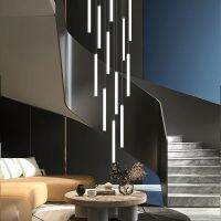 【YD】 Stair led  strip ceilin Chandelier duplex building kitchen light luxury villa restaurant attic living room hanging