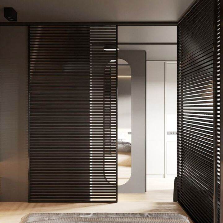 Extremely narrow aluminum alloy glass sliding door cloakroom kitchen ...