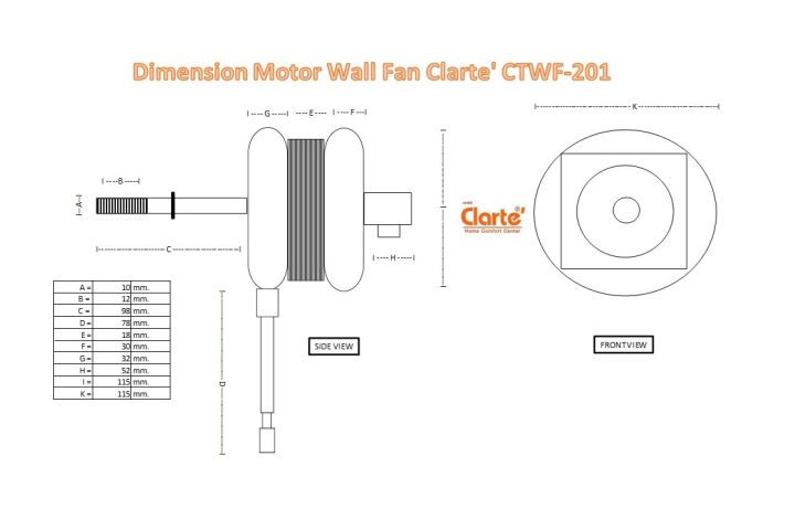 มอเตอร์พัดลมไฟฟ้า-มีเทอร์โมฟิวส์-สำหรับพัดลมแขวนผนังของ-clarte-รุ่น-ctwf-201-ขนาดใบพัด-20-นิ้ว