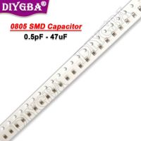 100PCS 0805 SMD Capacitor Chip Multilayer Ceramic 0.5pF - 47uF 10pF 22pF 100pF 1nF 10nF 100nF 0.1uF 1uF 2.2uF 4.7uF 10uF 22uF Electrical Circuitry Par