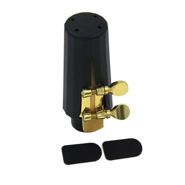 plastic-soprano-sax-mouthpiece-with-metal-cap-buckle-reed-mouthpiece-patches-pads-black