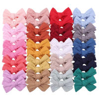 2Pcs/Lot Solid Color Kids Bows Hair Clips For Baby Girls Cotton Bowknot Hairpins Children Barrettes Headwear Hair Accessories