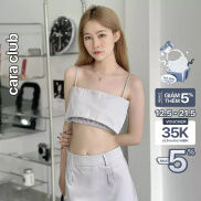 CARA Áo croptop nữ Norah dáng hai dây có bo chun ôm vừa vặn cá tính