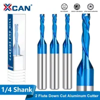 XCAN Spiral Router Bits พร้อม DownCut เส้นผ่านศูนย์กลางการตัด 1/8 นิ้ว ก้าน CNC Bits 1/4 นิ้ว ดอกเอ็นมิลคาร์ไบด์สําหรับตัดไม้ แกะสลัก