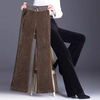 Casual Corduroy Wide Leg Pant Women Fall Winter High Waist Warm Loose Straight Pant Female 2020 New Thicken Velvet Flare Trouser