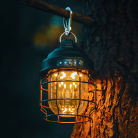 Mini Vintage Hanging Lanterns Metal Rechargeable Warm Light Led Camp Lantern Portable Camping Lightweight Tent Light For Outdoor