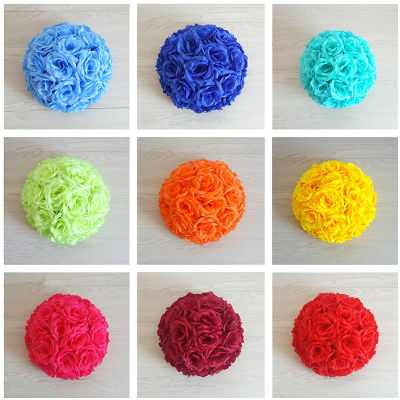 【cw】Artificial Rose Silk Flower Ball Centerpieces Mint Decorative Hanging Flower Ball Wedding Decorations DIY Any color can be mixed ！