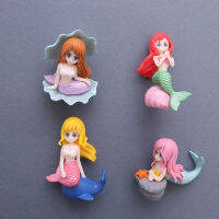 4Pcs 3D Mermaid ตู้เย็นแม่เหล็กวางข้อความโพสต์ของตกแต่งบ้าน