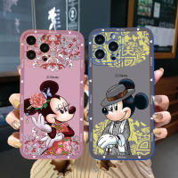 เคสสำหรับ Samsung Galaxy S23 S22อัลตร้า Plus Note 20 S21 FE S20สไตล์จีนมิกกี้มินนี่ฝาครอบขอบสี่เหลี่ยมเคสป้องกันเลนส์แบบเต็ม