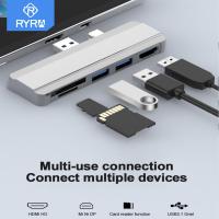 RYRA พอร์ต USB ฮับ3.0แท่นวางมือถือ4/5/6พอร์ต USB ไปยังพอร์ต HDMI ที่เข้ากันได้ USB3.0เครื่องอ่านบัตร TF สำหรับพื้นผิว Microsoft