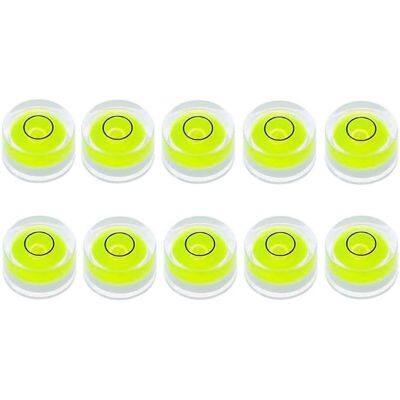 10Pcs Mini Bubble Spirit Level 10X6mm Circular Bullseye Bubble Levels for Leveling Tripod Telescope 10X6mm, Non-Adhesive