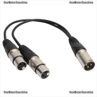 Onemetersunshine อะแดปเตอร์แยกสายเคเบิ้ลเสียง 3-Pin XLR Male To Dual XLR Female Y สําหรับไมโครโฟน