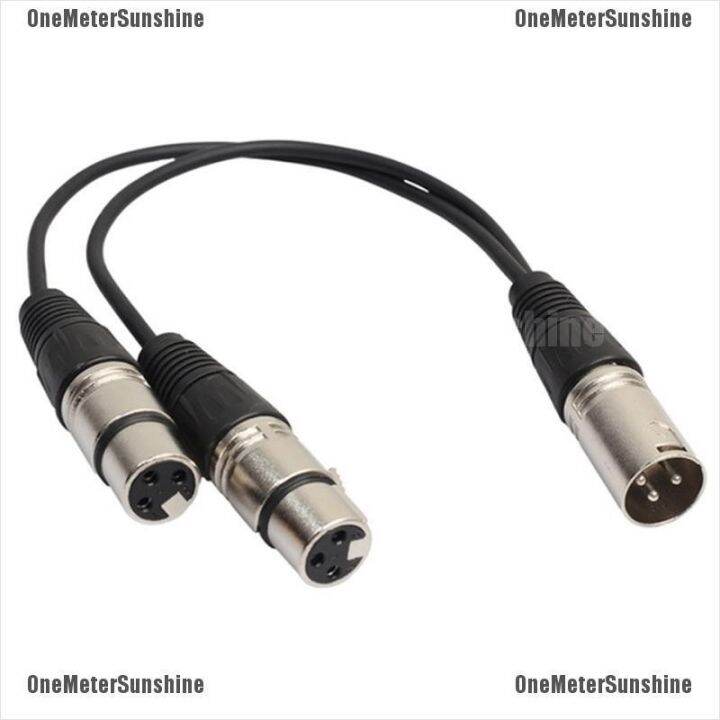 onemetersunshine-อะแดปเตอร์แยกสายเคเบิ้ลเสียง-3-pin-xlr-male-to-dual-xlr-female-y-สําหรับไมโครโฟน