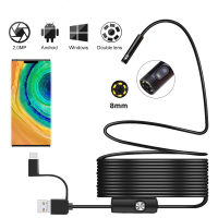 Dual Lens Handheld Endoscope Camera 1080p 8mm Drain Inspection Camera Borescope Videoendoscope with 4.3" Screen