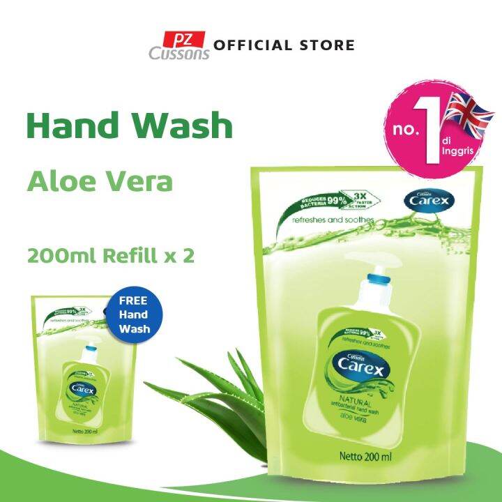 Carex Hand Wash Aloe Vera Sabun Cuci Tangan Antibakteri Refill 200ml