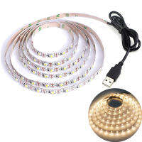 DC 5โวลต์ USB LED แถบ2835สีขาวอบอุ่นสีขาวหลอดไฟ LED Strip ทีวีพื้นหลังแสงเทปตกแต่งบ้านโคมไฟ1- 5เมตรไฟ LED เชือก *