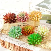 {VIVI decorations} ประดิษฐ์ Flocking Succulents พืช PVC Mini Landscape ดอกไม้ปลอมงานแต่งงานตกแต่ง Bonsai Planta DIY บ้านสวนตกแต่ง