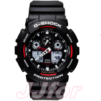 CASIO G.SHOCK นาฬิกาข้อมือผู้ชาย รุ่น GA-100-1A1DR （ดำแดง）