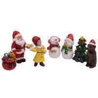 (Worry free) คริสต์มาส Snowman Xmas เรซิ่น Miniature Decor Figurine Santa Figurines ชุด Mini Topper Claus รูปปั้นต้นไม้รูปปั้นเครื่องประดับ House