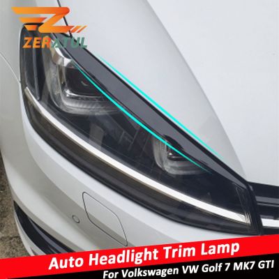 Zeratul Auto Headlight Trim Lamp Eyebrow Headlight Cover Trim Decoration for Volkswagen VW Golf 7 MK7 GTI Accessories