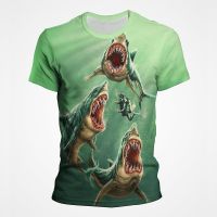 เสื้อยืดลายฉลามธนบุรุษ Deep Sea Animal 3D Fashion Printing T-shirt เสื้อยืดสตรีฤดูร้อน Custom XS-5XL