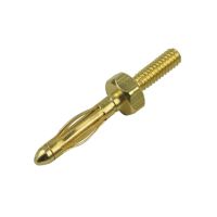 UBP360 brass gold-plated 2mm non-insulated 2mm bare banana plug M2 thread length L 6.5 experimental terminal