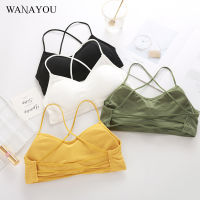 WANAYOU ผู้หญิง Breathable Sprots ,ผ้าฝ้ายถอดเบาะกันกระแทกยิมฟิตเนสวิ่ง ,Push Up Crop Top s