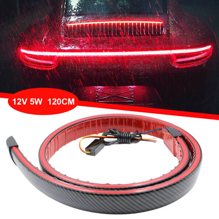 [Free Ship] 1.2M Universal LED Rear Spoiler Lip kit Carbon Fiber Car