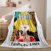 Cartoon Girls Blanket Modern Throw Blanket Warm Lightweight Botanical Bed Blanket Soft Warm Blanket for Bed Sofa