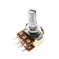 5pcs/lot WH148 double potentiometer 20mm long handle length 6pin B1K/2K/5K/10K/20K/50K/100K/250K/500K/1M