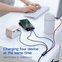 HOT weime428 - / Baseus 3 In 1สาย USB Type C สำหรับ Samsung S20 Xiaomi Mi 9 4 In 1สำหรับ iPhone 12X11 Pro Max Charger สาย Micro USB