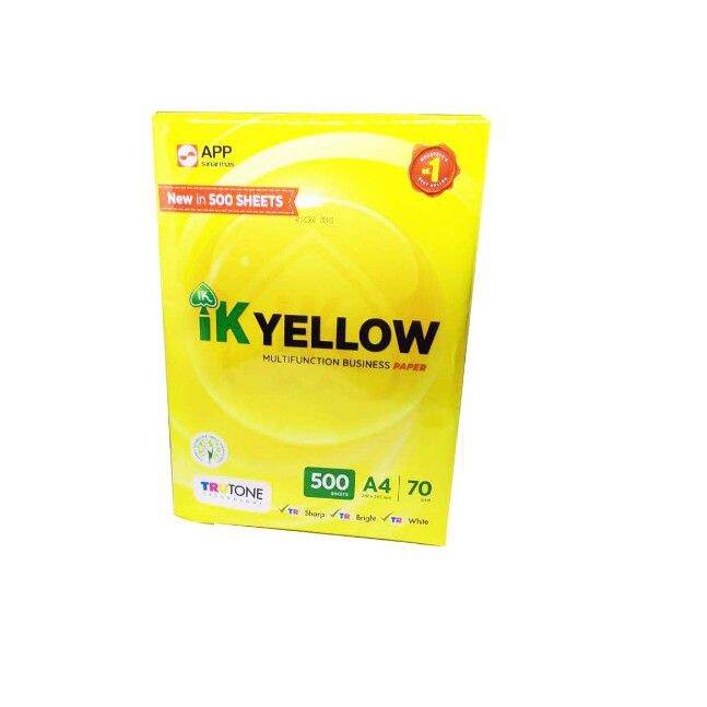 IK Yellow A4 Paper 70gsm 450/500 Sheets Lazada