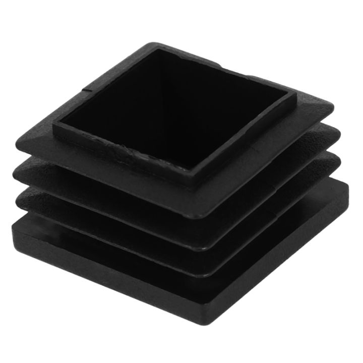 96-pcs-30mm-x-30mm-plastic-ribbed-square-end-caps-tube-insert-black