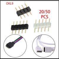 OKL9 20/50Pcs ทองแดง ไฟ LED Strip สำหรับ Rgb 3528 5050 Smd ขั้วต่อขั้วต่อ เทอร์มินัล ปลั๊กอะแดปเตอร์ชาย 4 พิน 5 พิน