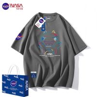 【July hot】 NASA NTYB joint 2023 summer Kong ins pure round neck short-sleeved T-shirt men and women loose