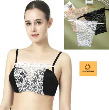 Women'S Lace Cleavage Cover Up Mock Camisole Bra Underwears Strapless Insert  Wrapped Chest Invisible Clip-On Adjustable Tube Top - AliExpress