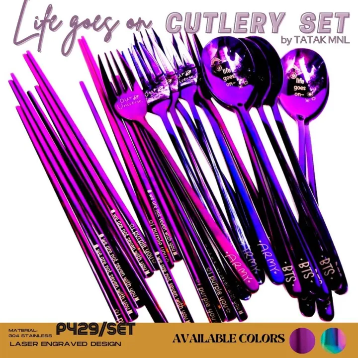 durable (BTS) Life Goes On Cutlery Set by Tatak MNL Lazada PH
