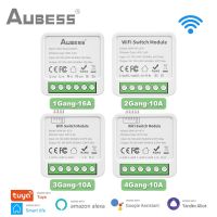 Tuya Wifi Mini สวิตช์อัจฉริยะ DIY 1/2/3/4 Gang 16/10A 2ทางควบคุมสมาร์ทโฮมโมดูลอัตโนมัติผ่านทาง Alexa Google Home Smart Life