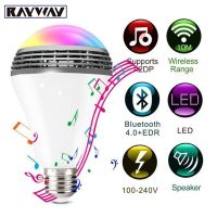 【Clearance】 WiFi สมาร์ท RGB E27หลอดไฟบลูทูธ4.0ลำโพงเสียงโคมไฟหรี่แสงได้ LED เพลงไร้สายหลอดไฟเปลี่ยนสีผ่าน WiFi App ควบคุม