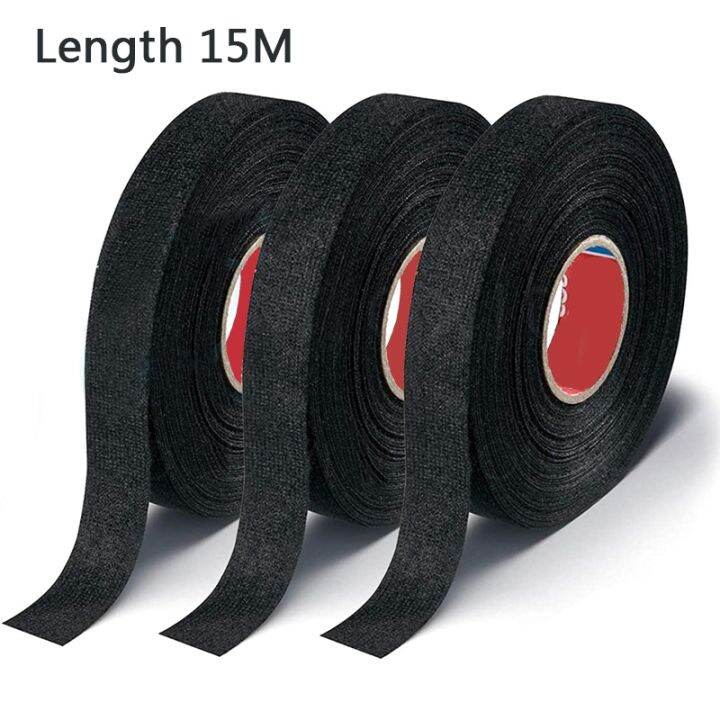 9-15-25mm-15m-heat-resistant-adhesive-cloth-fabric-tape-for-automotive-cable-tape-harness-wiring-loom-electrical-heat-tape