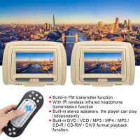 7 ใน Universal Car Headrest Monitor เครื่องเล่นวิดีโอ DVD พร้อม USB/FM/IR/GAME