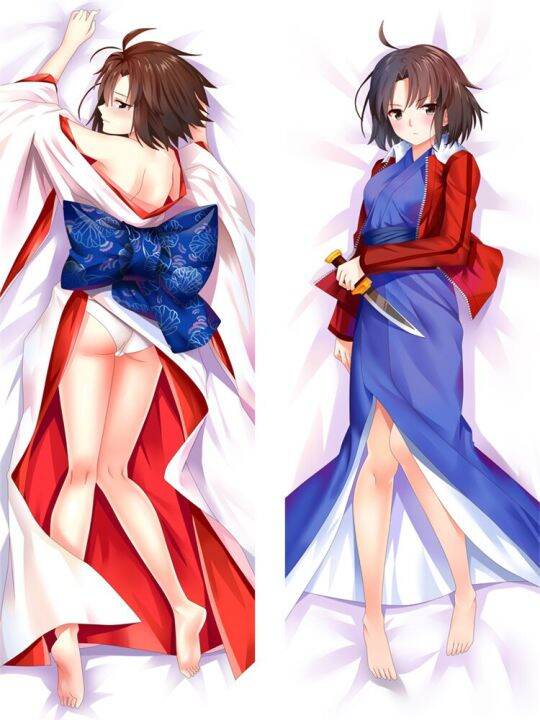 DIY ทำเอง Ryougi Shiki Kara no Kyoukai อะนเมะ Dakimakura ทนอนหมอนโยนหมอนพมพทงสองดาน